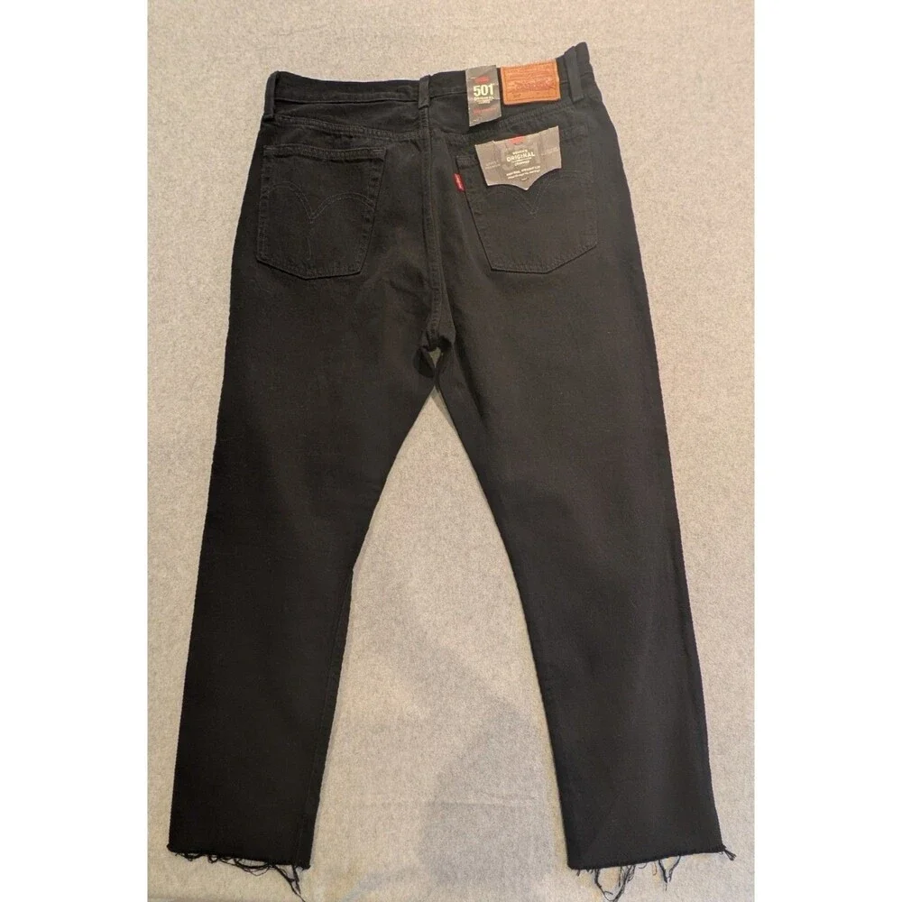 NWT Levi's 501 Original High Rise Straight Raw Frayed Hem Jeans Women Size 31x28